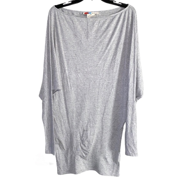 NWOT FREE PEOPLE Gray Boatneck Dolman Long Sleeve Tunic Mini Dress Size Small - Picture 7 of 11